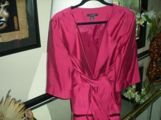 Elegant Louben Jacket in Bright Raspberry with 3 4 Sleeve