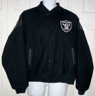 Vintage Los Angeles Raiders NFL Football Wool Leather Jacket Adult XL