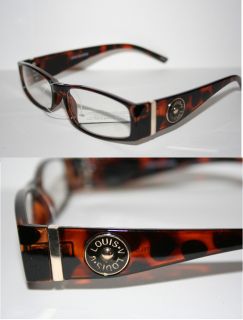 Louis V Eyewear Paris Nerd Clear Glasses Geek Brown Gold Frame Round