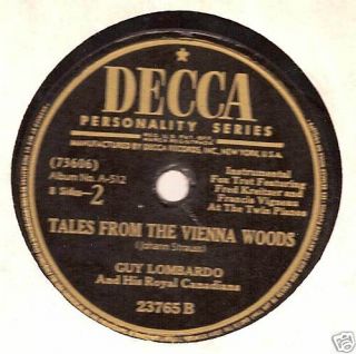 1940s Decca Records 78rpm Guy Lombardo Humoresque Tales from Vienna