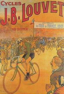 1912 Tour France Bicycle Cycles J B Louvet Repro Poster