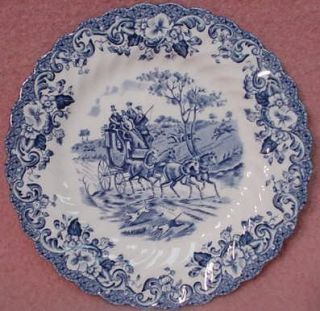 JOHNSON BROTHERS china COACHING SCENES BLUE Bread & Butter Plate 6 1/4