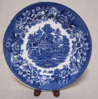 Avon Cottage Dinner Plate Longport Staffordshire England Blue