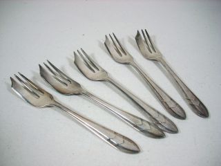 Set Sheffield Loxley 5 Pastry Forks England Silverplate M S Ltd EPNS