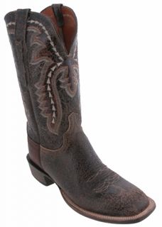 Lucchese CL1504 W8S Calfskin Boots Mens Noche Brown