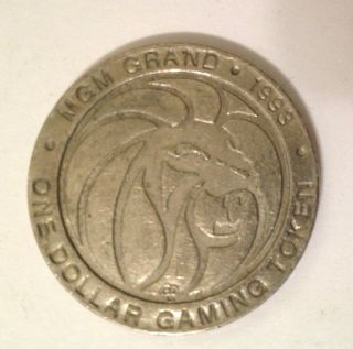 Token Coin MGM Grand Casino 1993 Lucey Las Vegas One Dollar