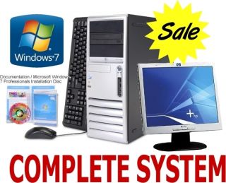 HP DC7100 Desktop PC Computer Complete w LCD Windows 7 Free Shipping