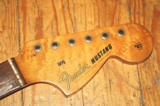 1965 1966 1967 Fender Mustang Guitar Neck Rosewood B Width