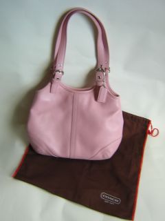Light Lucious Pink Coach Bag Purse Hang Tag Handbag Real Leather