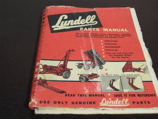 Lundell Manufacturing Farm Equipment Parts Manual 1957