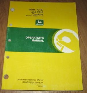 John Deere 7610 7810 Tractor Operators Manual SN50