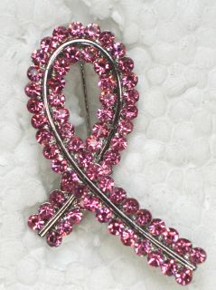 Pink Liver Lung Breast Cancer Ribbon Pin Brooch C480