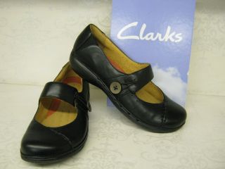 Clarks Unstructured Un Lynsey Black Leather Bar Shoes