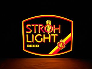 Vintage Strohs Light Up Sign Liquor Beer Whiskey Bar Man Cave Strohs