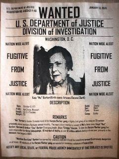 MA Barker Fugitive Gangster Wanted Depression Poster
