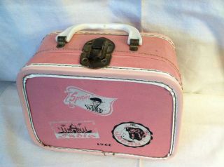 Luce Doll Suitcase Vintage 1950s Fits 8 Doll Clothes Glossy Pink