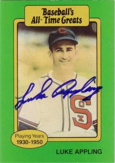 Luke Appling Chicago White Sox Autographed Trading Card