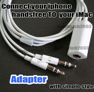 Adapter for iPhone Handsfree 4G iMac Mac PC Skype Mic