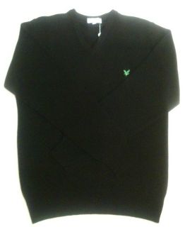 Lyle and Scott Green Eagle Club Lambswool Sweater Black