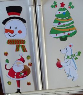 Large Refrigerator Magnet Puzzles set 4 Snowman Santa Tree Polar Bear