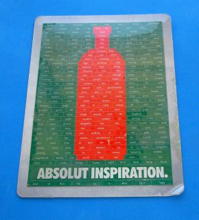 Absolut Inspiration Magnetic Poetry Puzzle Magazine Insert Xmas Vodka