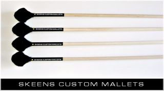 Skeens Custom Mallets Ensemble Series Marimba Mallets Hard Black