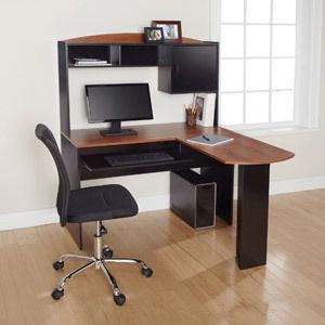 Mainstays L Shaped Desk with Hutch Multiple Finishes Computer Office