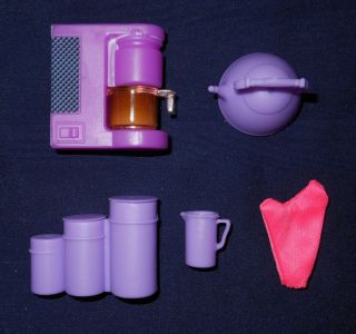 Coffee Pot Maker Teapot Cannisters Pitcher Purple Lot Barbie Dollhouse