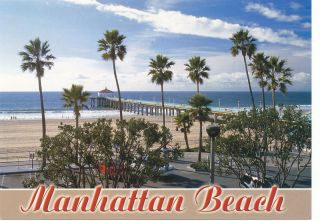 post Card Manhattan Beach Pier California T 842