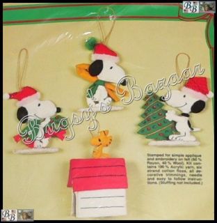 Malina 4 Snoopy Woodstock Felt Christmas Ornaments Kit