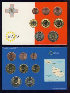 MALTA Euro Coins of Malta 2008 UNC Complete set of 8 values 1 c to 2