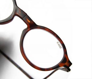 Genuine CLIC Magnetic 1 50 Round Reading Glasses Tortoise Unisex Geek
