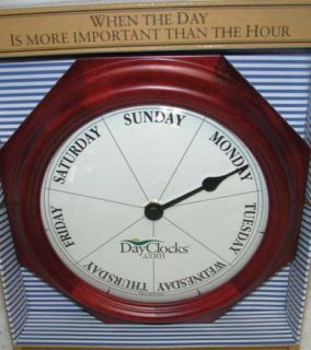 Dayclock Day of Week Retirement Wall Clock Mahogany