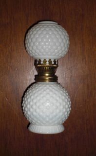 White Hobnail Norcrest Oil Lamp