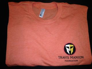 Heather Orange 50 50 T Shirt w Travis Manion Foundation Logo