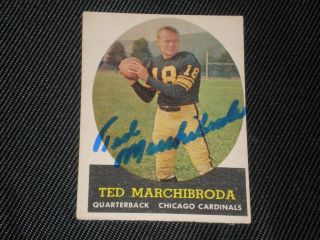Ted Marchibroda 1958 Topps Signed Card 44 Steelers