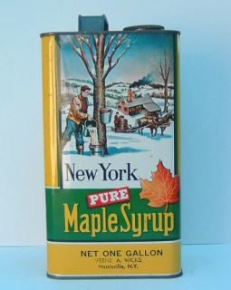 New York Pure Maple Syrup Tin 1 Gallon Size Super Graphics