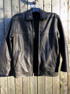 Marc New York Leather Motorcycle Flight Jacket by Andrew Marc Espresso