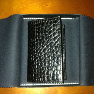  Business Card Case Billfold Wallet New Black Alligator