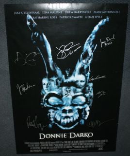 Donnie Darko Signed Poster by 8 Swayze Gyllenhaal Drew Proof