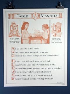 Say Please Educational Teaching Table Manners Fun Poster