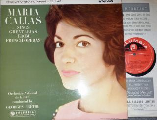 Maria Callas French Operatic Arias Columbia Sax 2410
