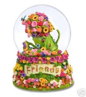Friends Linda Maron The Art of Flowers Musical Water Globe NEW SAMPLE