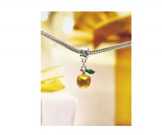 3D Gold Apple Dangle Charm Pandora Bracelet Necklace Free SHIP