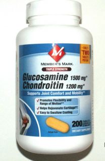 Members Mark Glucosamine Chondroitin 200 Tablets New
