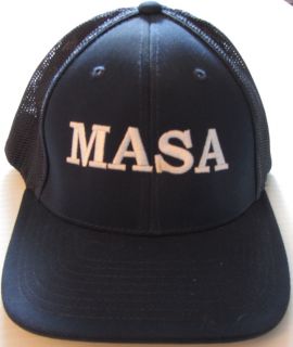 Pacific 404M Masa Logo Flex Fit Med XL Navy Hat White Logo Mesh
