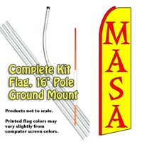 Masa Swooper Style Feather Banner Flag Kit Flag 16 Foot Pole Ground