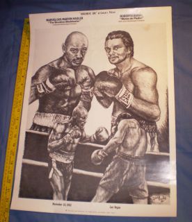 MARVELOUS MARVIN HAGLER VS. ROBERTO DURAN 1983 BOXING MATCH POSTER