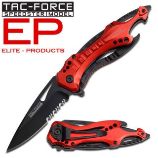 710RD Firefighter Marking Elite Spring Assisted Folding Knife with Can