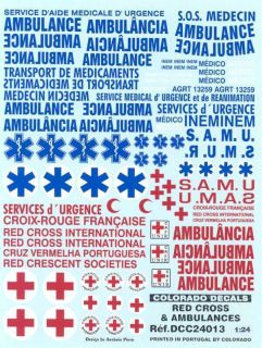 Colorado Decals 1 24 Ambulance Red Cross Markings